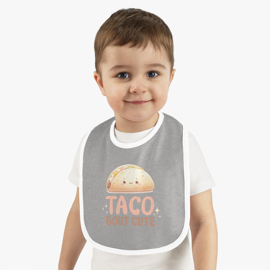 Taco Bout Cute Baby Contrast Trim Jersey Bib